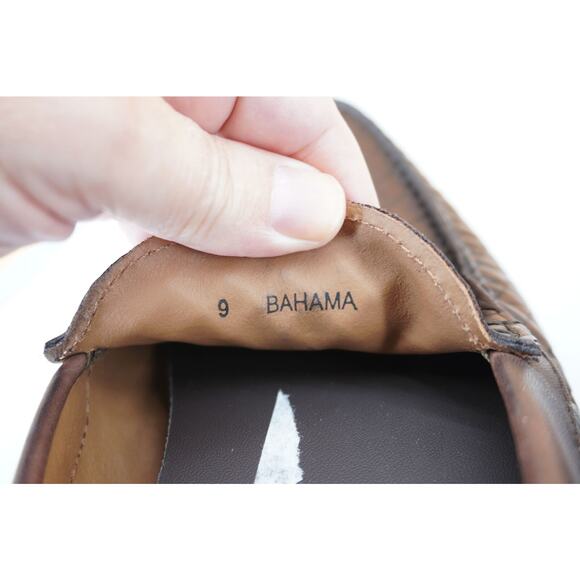 To Boot New York Bahama Dark Brown Leather Woven Men\'s loafers Size 9 Driver main image 5